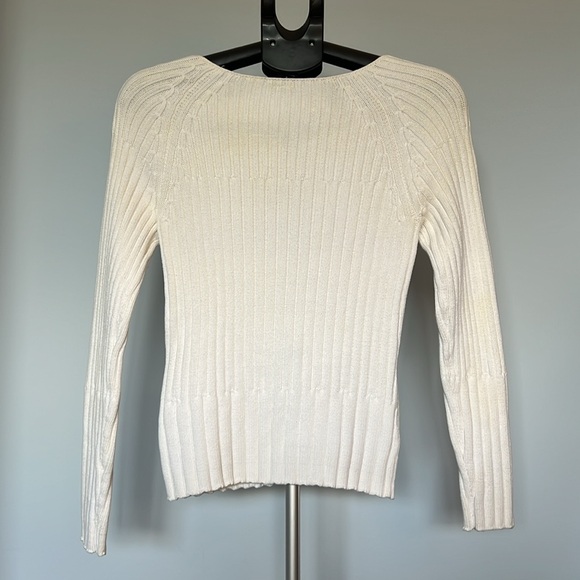 White Ribbed Sweater - Picture 2 of 3